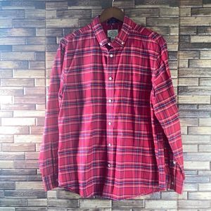 St John’s Bay Men’s Button Down Shirt Size Large Plaid Long Sleeve Pocket